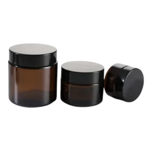 Hot salt amber glass jar